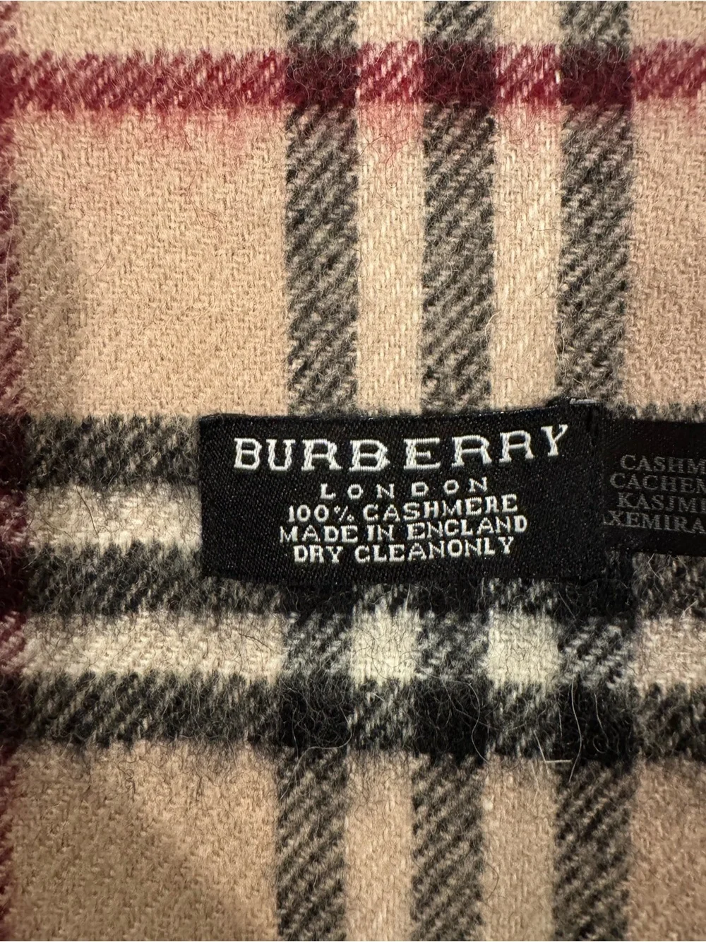 Burberry Beige Black and Red Classic Check Scarf